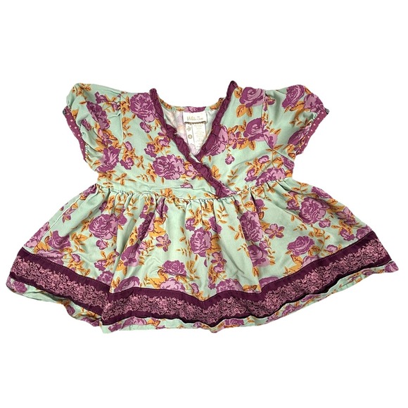 Matilda Jane Girls 4 Secret Fields Lilac Bouquet Wrap Top LA1-133 Summer EUC‎ - Picture 7 of 7